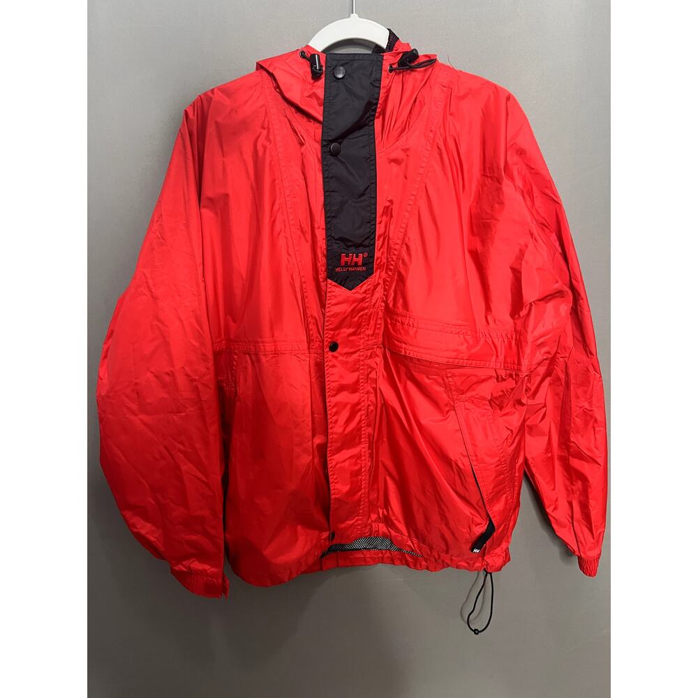 Helly Hansen Small Red Jacket Windbreaker Hood Go… - image 1